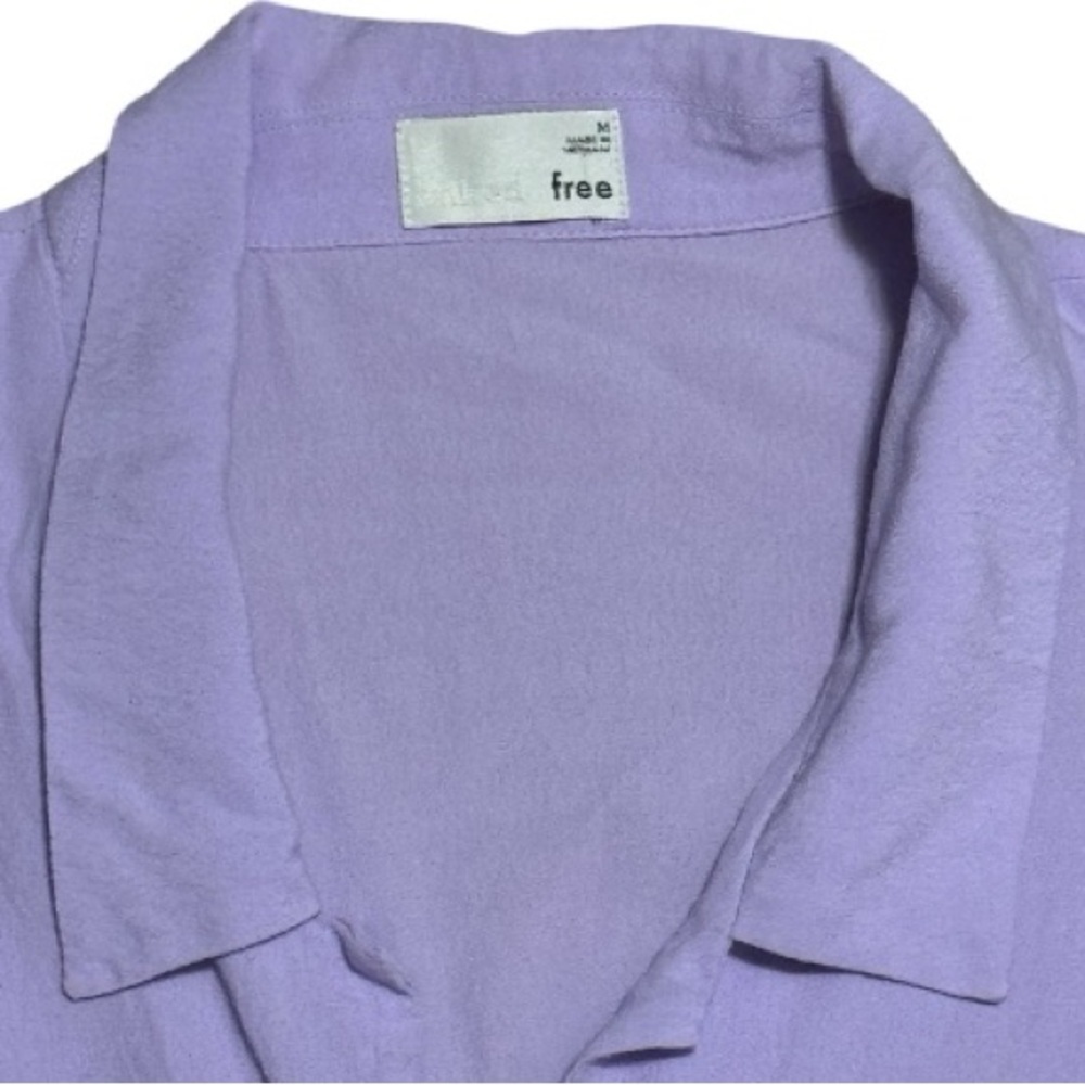 060 WILFRED FREE Aritzia Women's Tie Front Blouse - Lilac, Medium - Picture 5 of 6